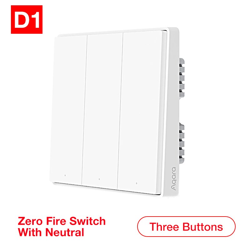 Aqara Wall Switch D1 Zigbee Smart Zero Line Fire Wire Light Remote Control Wirelss Key Wifi Switch Without Neutral For MI Home: With Neutral 3Key