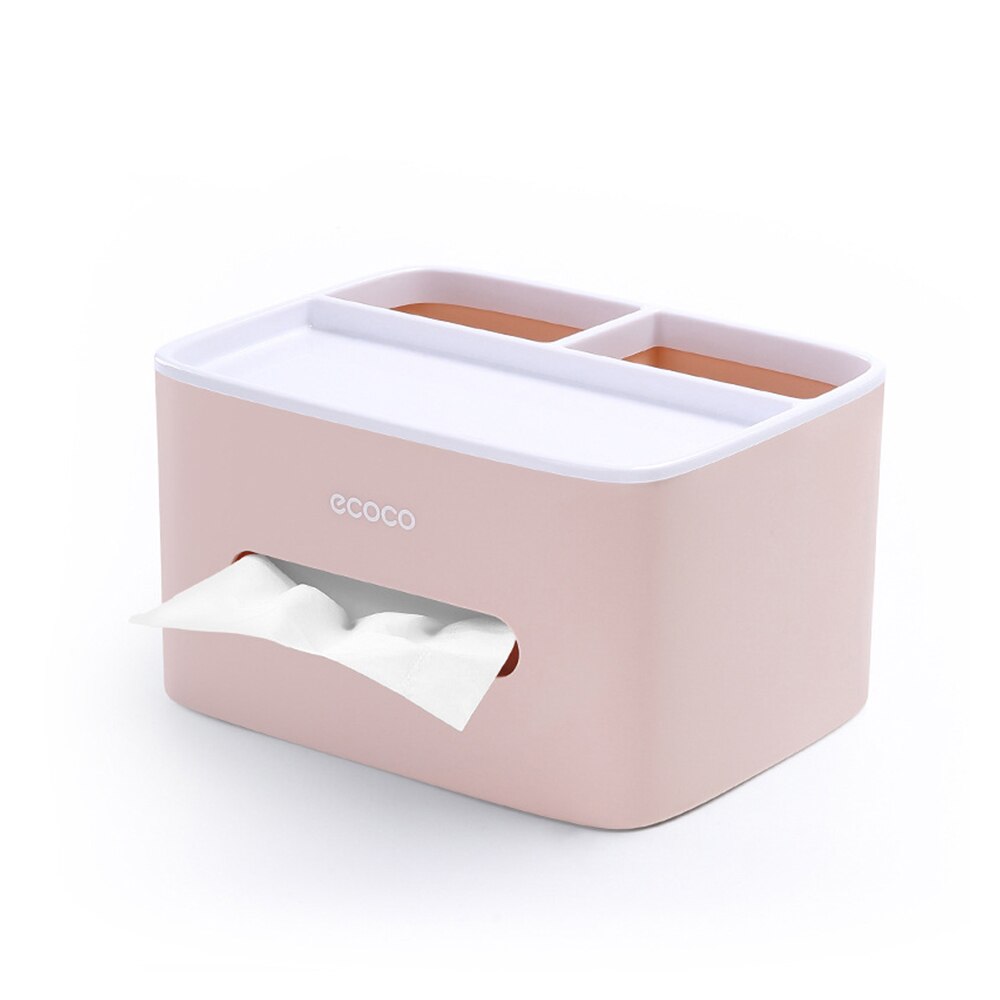 ECOCO Wall-Mounted Kitchen Tissue Dispenser Tissue Box for Multifold Paper Towels Tissue Storage Box Drawer Bathroom Organizer: Pink Box