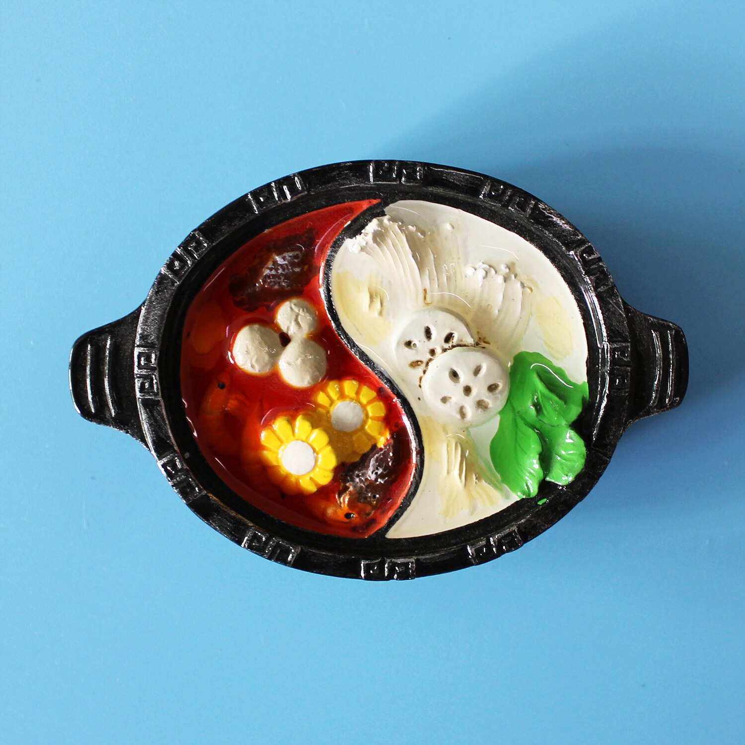 Creatie Fasion 3D Gifs Refrigerator Magnetic Sticker Simulation Chinese Food Polyresin Fridge Magnet Souvenir Message Holder: Light Grey