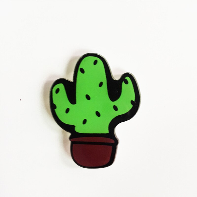 Pin Badge Decoratie 1 PC Cartoon Cactus Bonsai Broche Acryl Badges Pictogrammen op De Rugzak Badges voor Kleding: 06