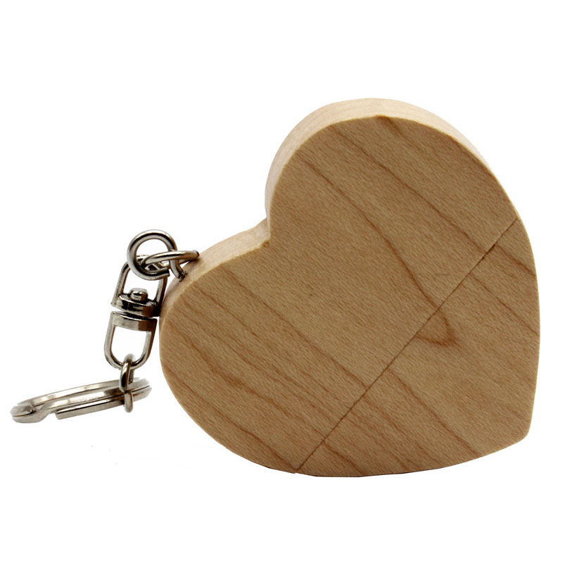 JASTER (over 10 PCS free LOGO) walnut wooden heart box USB flash drive pendrive 8GB 16GB 32GB 64GB memory stick: 4GB / Maple no BOX