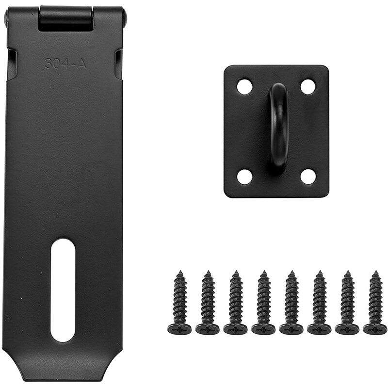 2 Pack Door Hasp Latch Lock 5 Inch Stainless Steel Safety Packlock Clasp Thick Door Gate Lock Hasp With Screws