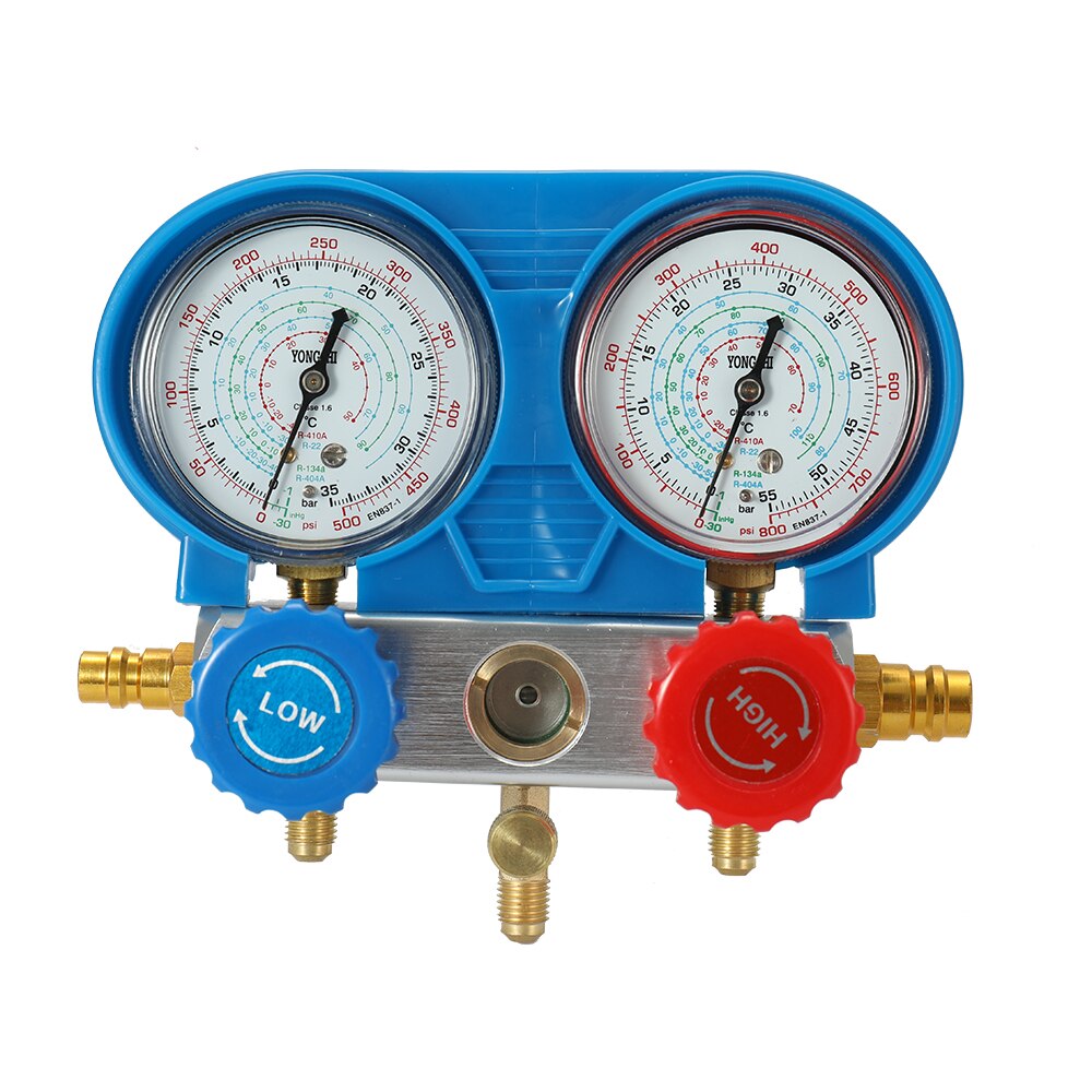 Manometer Auto Airconditioning Koelmiddel Freon Dubbele Klep Barometer Diagnose Reparatie Tool Kit voor alle automotive