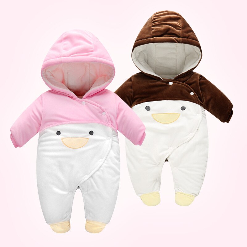 Babykleding voor 0-3 maanden, baby winter jumpsuit, eend, kinder rompertjes, babyjongens winterkleding, flanel, kostuum, dieren romper, onesie