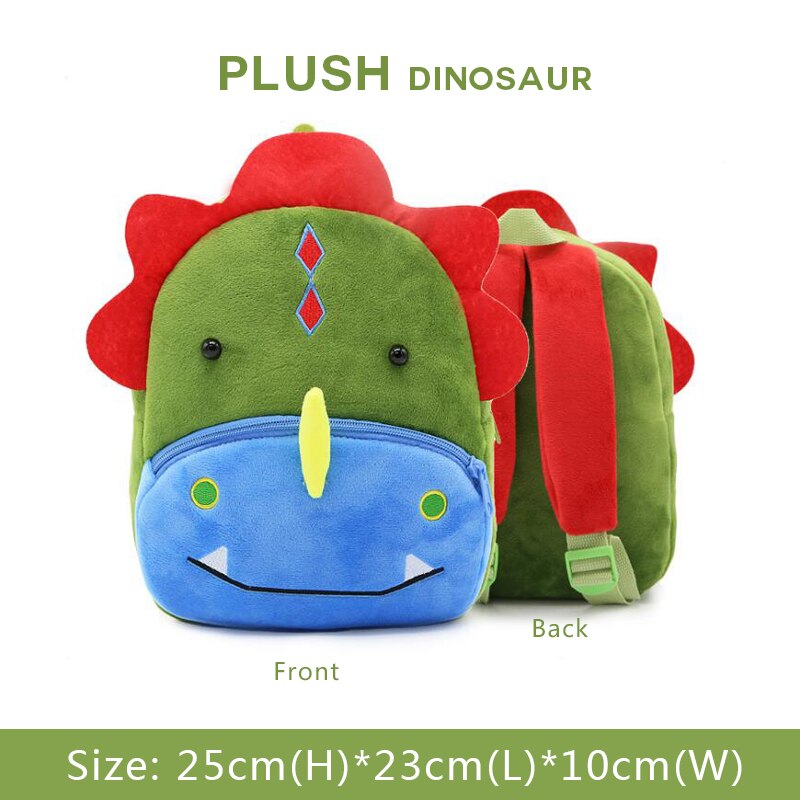 BOBDOG 3D Animal Plush Children Backpacks kindergarten Schoolbag Kids Backpack Children School Bags Girls Boys Back: Dinosaur
