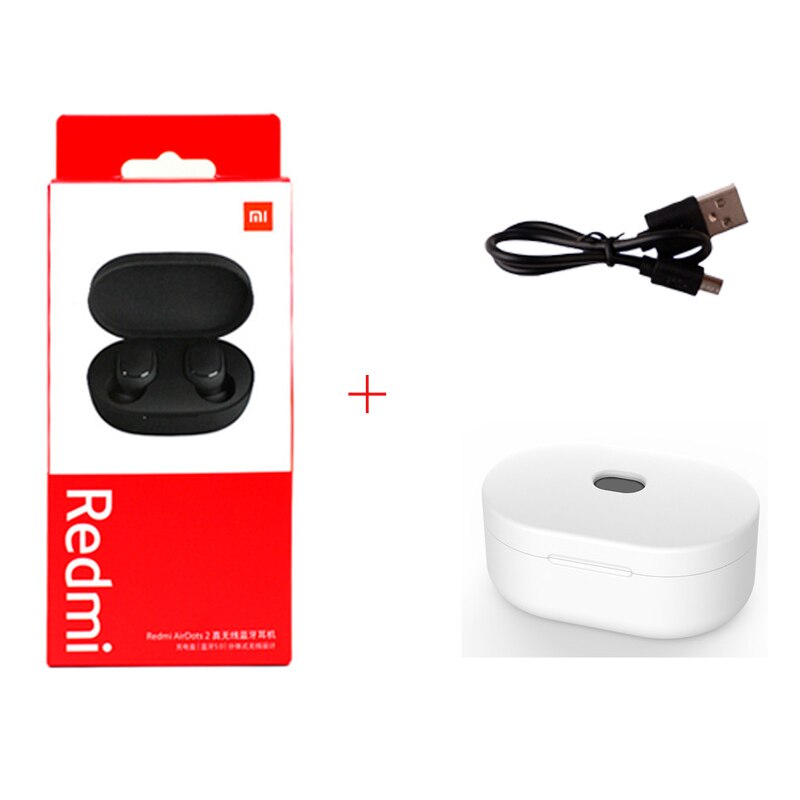 Xiaomi Redmi Airdots 2 TWS auricular inalámbrico bluetooth 5,0 auricular estéreo reducción de ruido Micrófono auriculares de Control de voz: Cable White Case