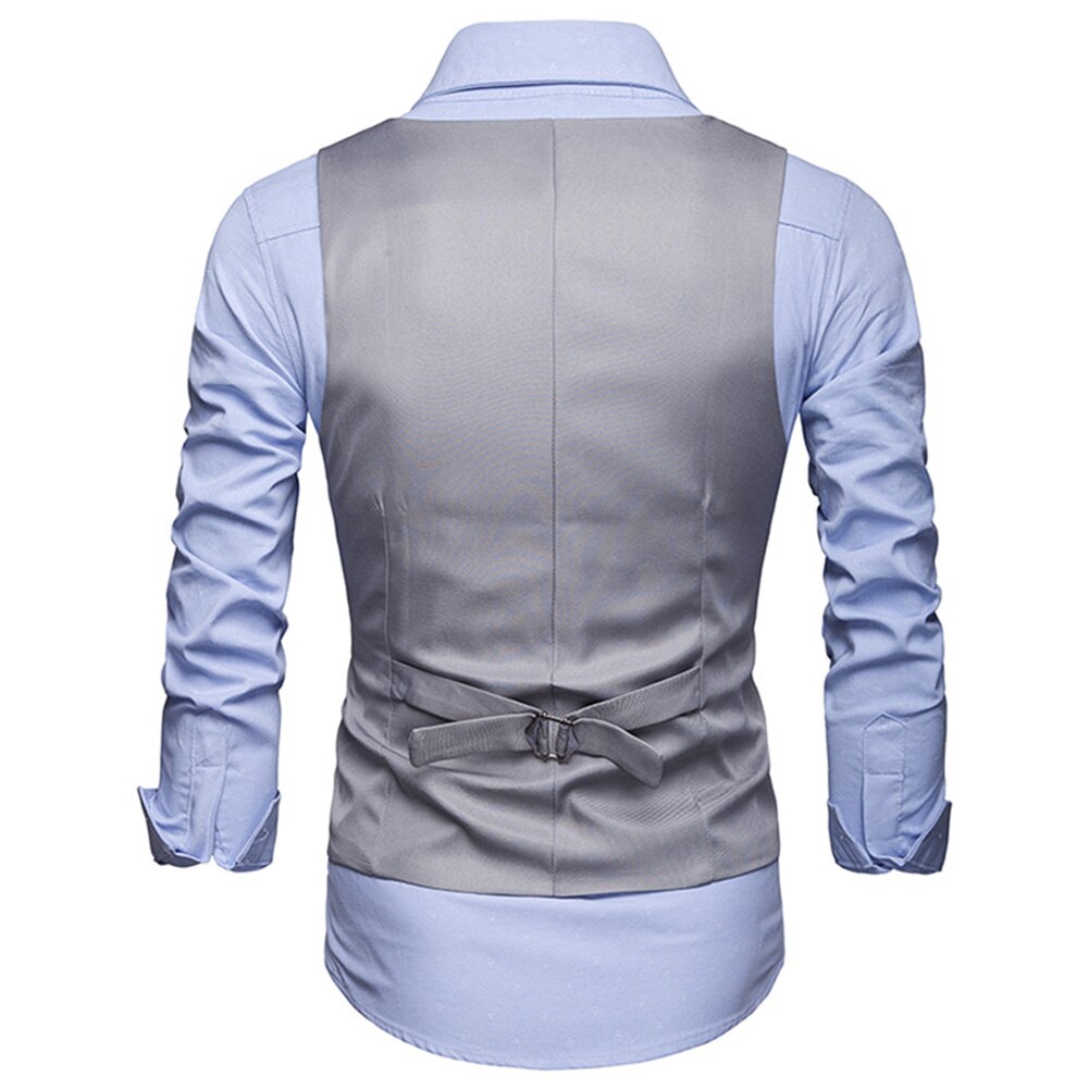 Herfst Mannelijke Formele Rokkostuum Vesten Slim Fit Mannen Pak Vest Man Bruiloft Vest Homme Casual Mouwloze Zakelijke Jas