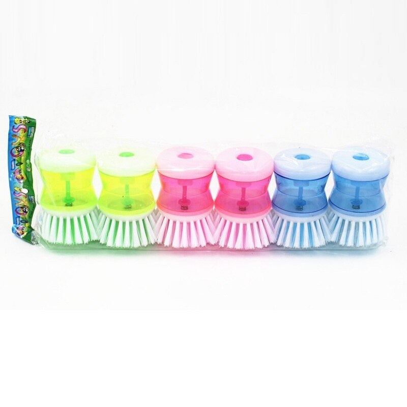 Kitchen Dish Brush With Liquid Soap Dispenser Plastic Pot Dish Cleaning Brush Home Cleaning Products Kitchen Washing Utensils