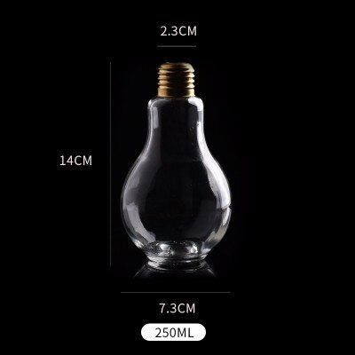 Forma de bombilla de luz creativa, vaso de cóctel, bebida de zumo, botella de vino portátil, taza de vino con personalidad, para Bar, Club, en casa: 250ml