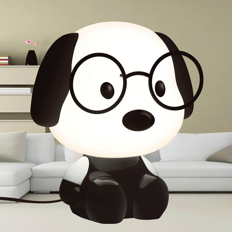 EU/US Plug Cartoon Animal Reading Table Lamps Panda Dog Plastic Baby Nursery Bedroom Decoration Light For Children: style4 / EU Plug