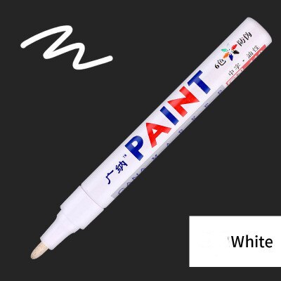 1pc tegelmarker reparatie muurpen witte voegenmarker geurloos niet giftig voor tegels vloer en banden geschikt autolak markeerpen: Wit