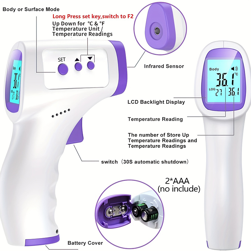 Digitales Stirn Thermometer Schnell wärme messgerät berührungs verliert Infrarot-Thermometer für Höhle menschlichen Körper