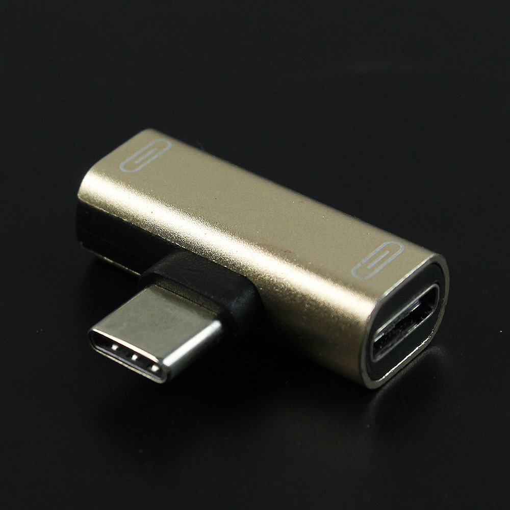 1Pc Usb C Splitter Type C Mannelijk Naar Dual Type C Vrouwelijke Koptelefoon Opladen Adapter Converter Voor Huawei Samsung Telefoon Adapter: Bruin