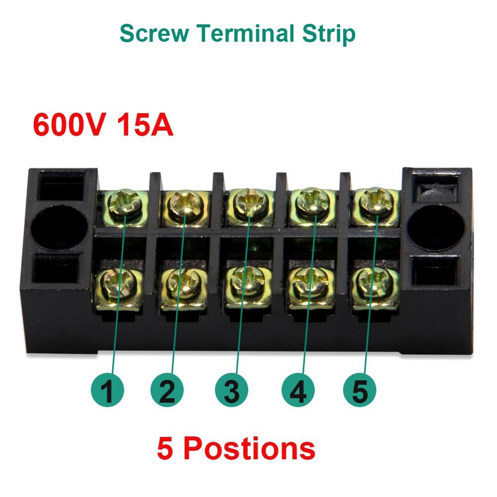 Terminal Block 8 Positions 600V 25A Dual Row Screw Terminals Strip Cover 400V 25A Pre-Insulated Terminal Barrier Jumper Strips