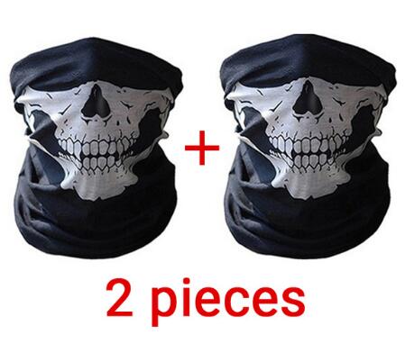 Motorcykelmask sommar balaclava 2 delar dödskalle spökmask biker motor ansiktsskydd vindtät utomhus ansiktsmasker halsduk: A