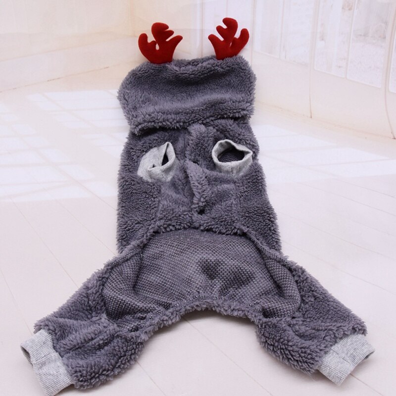 Honden Warme Kleding Fluwelen Hoodie Puppy Verdikking Jas Kerst Herten Cosplay Kostuum Voor Chihuahua Teddy Honden Product