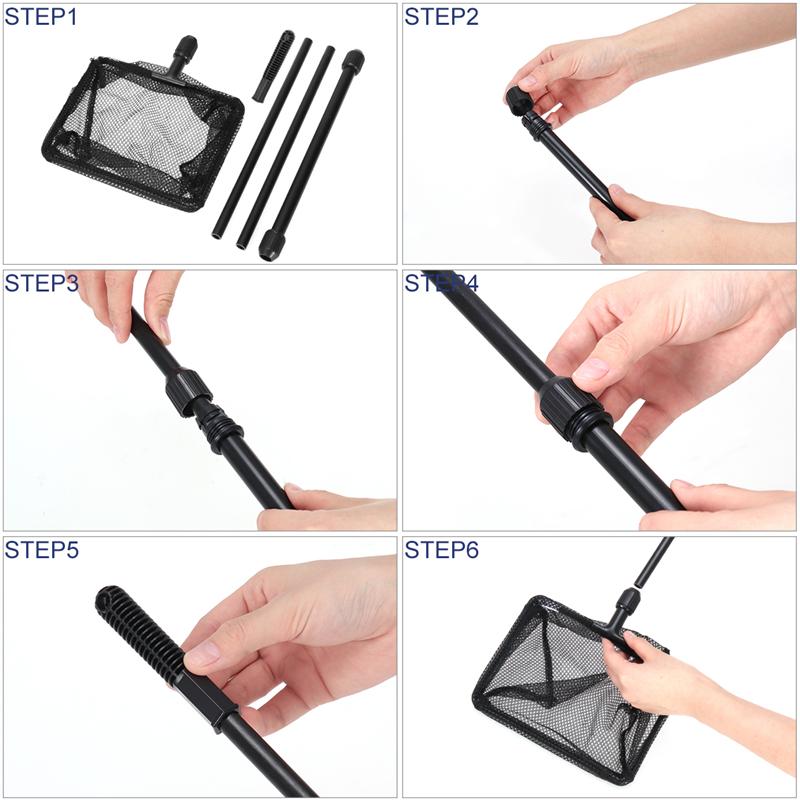 1 Pc Extendable Fishing Net Plastic Pole Handle Telescopic Landing Net Tuck Net For Fish Tank Lakes Ponds