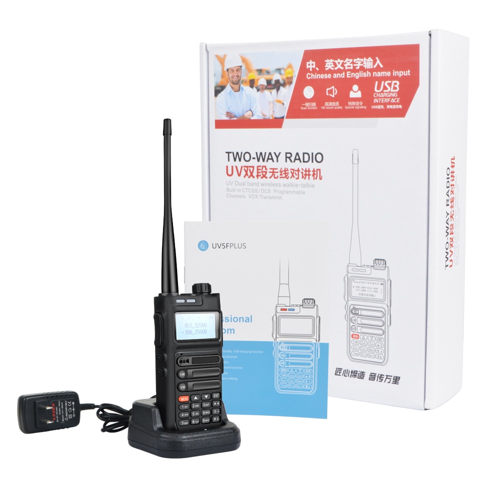 Scanner de fréquence VHF UHF, socotron UV5F PLUS double bande 5W, walkie-talkie Radio