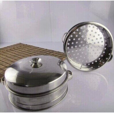 De hotel catering roestvrijstalen stoomboot lade Gestoomd Vlees Knoedel Gestoomde Jiaozi kleine stoomboot 16-30 CM