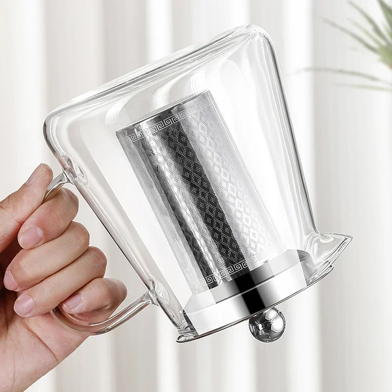 Heat Resistant Glass Teapot for Induction Cooker Tea Kettle With Stainless Steel Strainer Infuser Kung Fu Teawear Glass Teapot