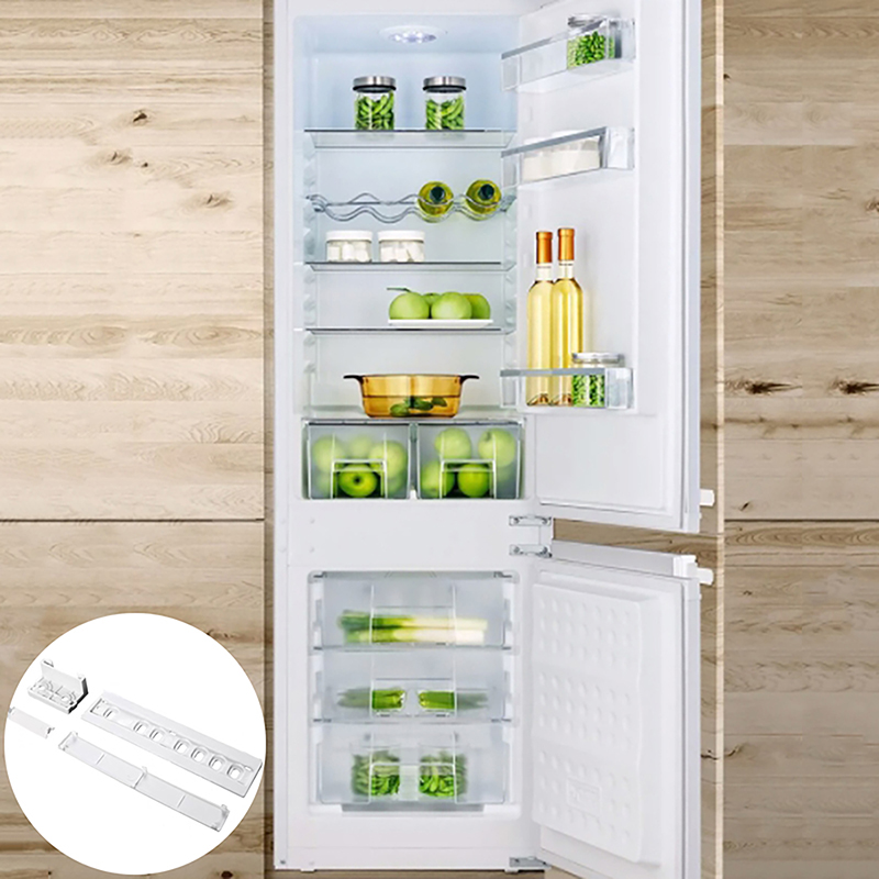 Incorporado refrigerador trilho deslizante, kit de montagem para porta do refrigerador, guia deslizante, movendo, 1 conjunto