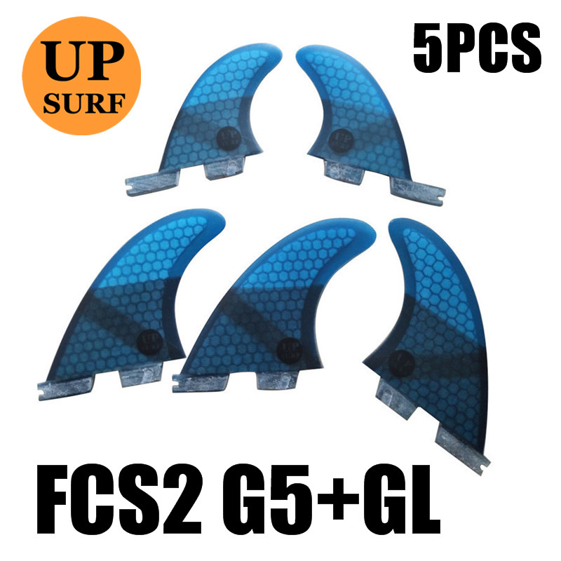 3pcs/4pcs/5pcs fcs2 pinne G7/G5/GL pinne tavola da surf stand up fcs 2 sport acquatici fcs ii pinne quilla surf stand up paddle pinna: 5PCS blue