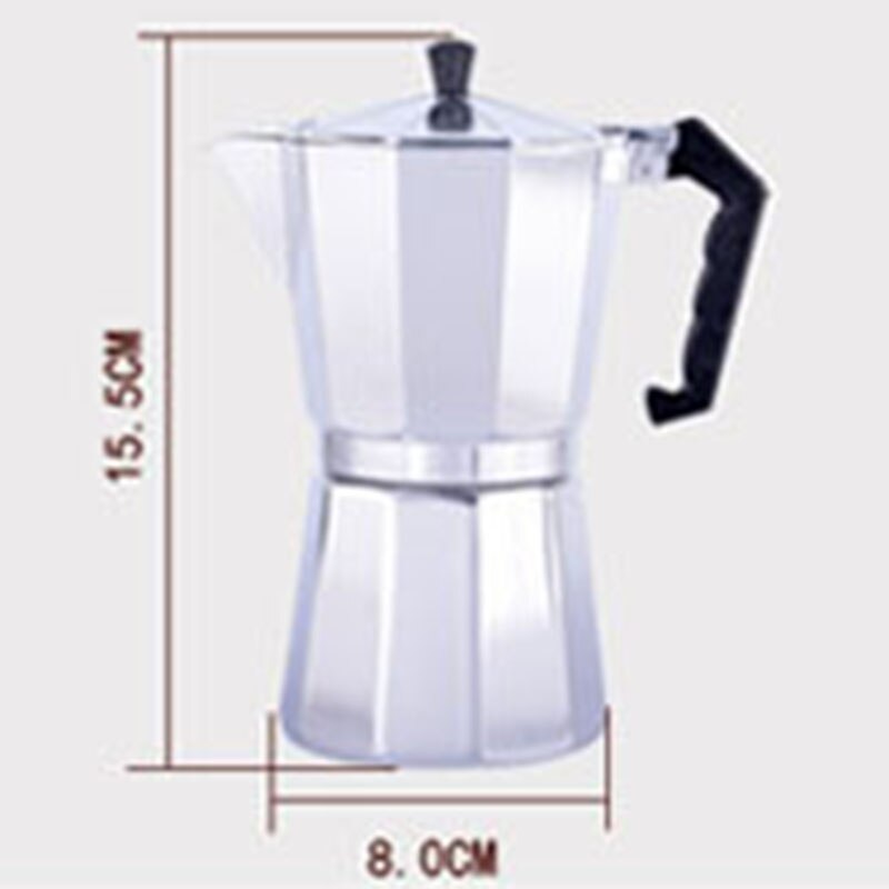 Yoholoo italiensk moka kaffekande mokka komfur espresso kaffe cafetera perkolator cezve geyser latte kaffemaskine: 150ml