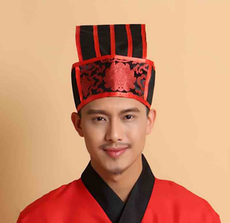 Chinese Traditional Ancient Hat For Men Hanfu Scholar Black Hat Headdress Vintage Fittings Confucian Towel Cosplay Hat For Men: S 54-56cm