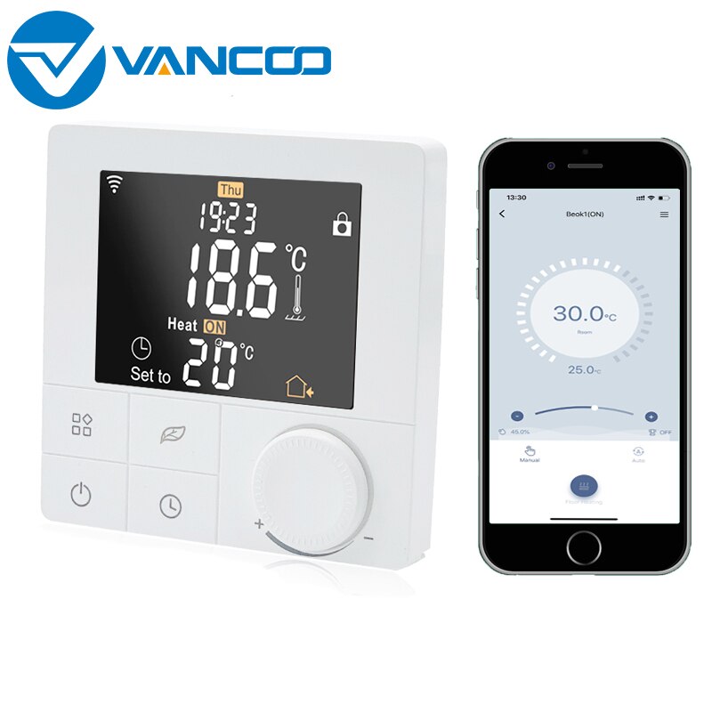 Vancoo Smart Water Heating Thermostat 220V WIFI Temperature Controller and Hub Controller Central Control Unit Floor Heating: TR8B-WIFI-WP