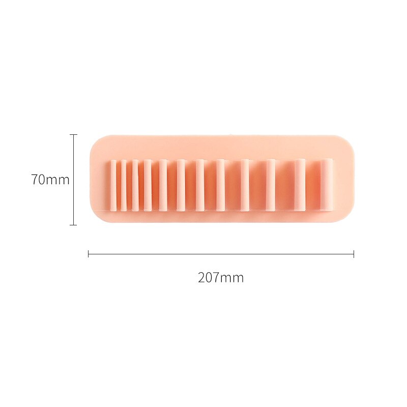 Silicone Makeup Brush Holder Wall-Mounted Soft Durable Reusable Convenient Easy Operation Suit for Bathroom Bedroom G10