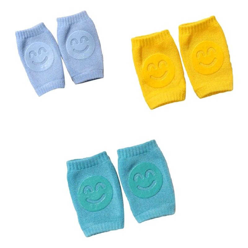 Kids Meisjes Non Slip Kruipen Elleboog Zuigelingen Peuters Baby Accessoires Glimlach Knee Pads Protector Veiligheid Kneepad Been Warmer: Zilver