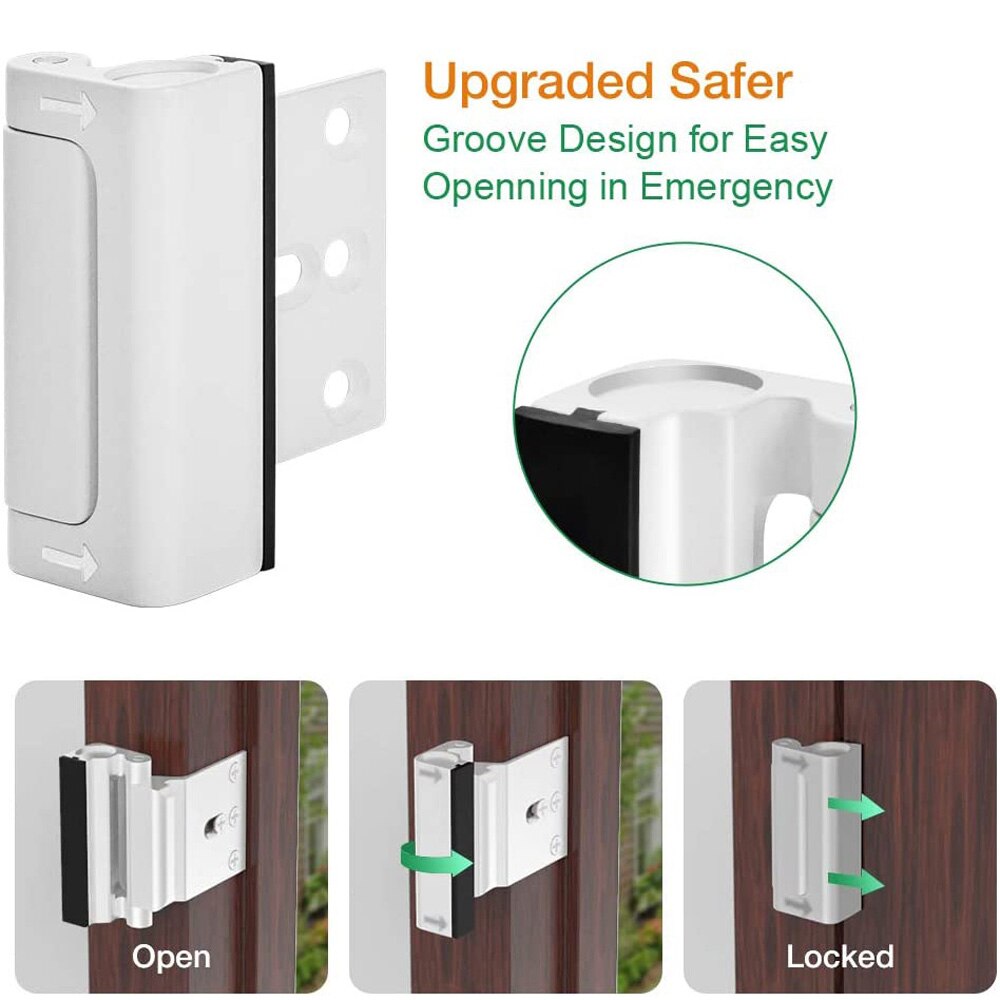Defender Security Door Reinforcement Lock Add Extra High Security For Baby Infant Safty Aluminium Alloy Door Stopper Hardware