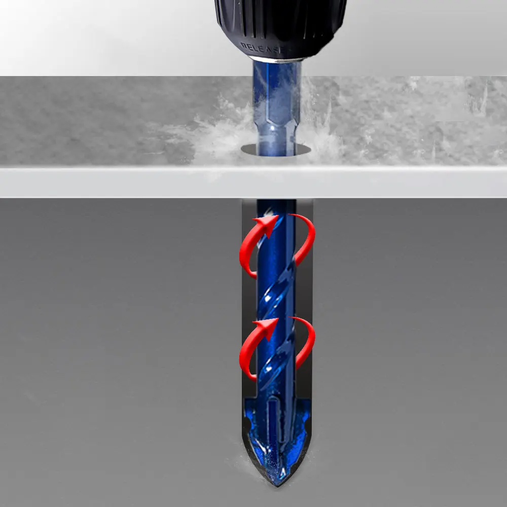 Four-Flute Sawtooth Eccentric Drill Bit