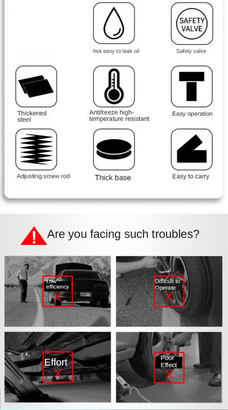 Manual Hydraulic Jack 2T 3T 5T 8T 10T 12T 16T Vertical Hydraulic Jack for Vehicles