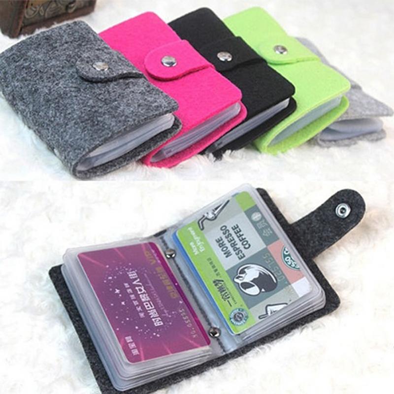 24 Bits Useful Business Credit Card Holder PU Leather Buckle Cards Holders Organizer Manager For Women