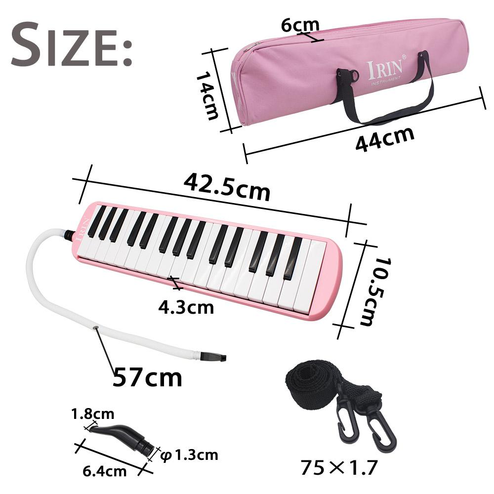 IRIN 32 Key Piano Style Melodica with Carrying Case Organ Accordion Mouth Piece Blow Key Board