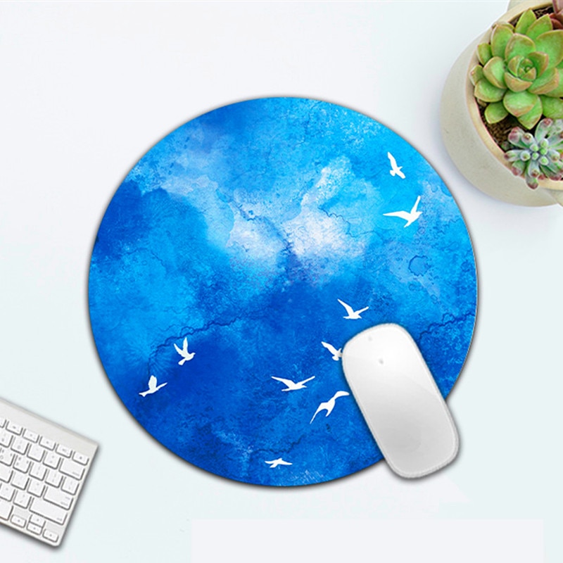 Kawaii Ronde Celestial Muismat Zachte Mat Voor Game Computer Cap Bureau Mat Pads Non-Slip Rubbe Pc Waterdicht kantoor Mousepad 20Cm