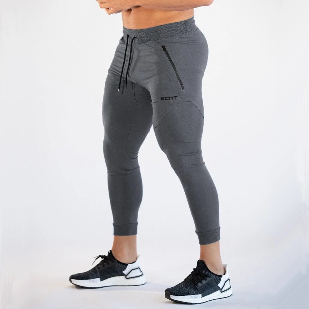 Fitnessstudio Dünne Jogger Hosen Männer Laufende Sweatpants Fitness Bodybuilding Ausbildung Hosen Sportbekleidung Männlichen Baumwolle Joggen Schlauch: grau / XXL