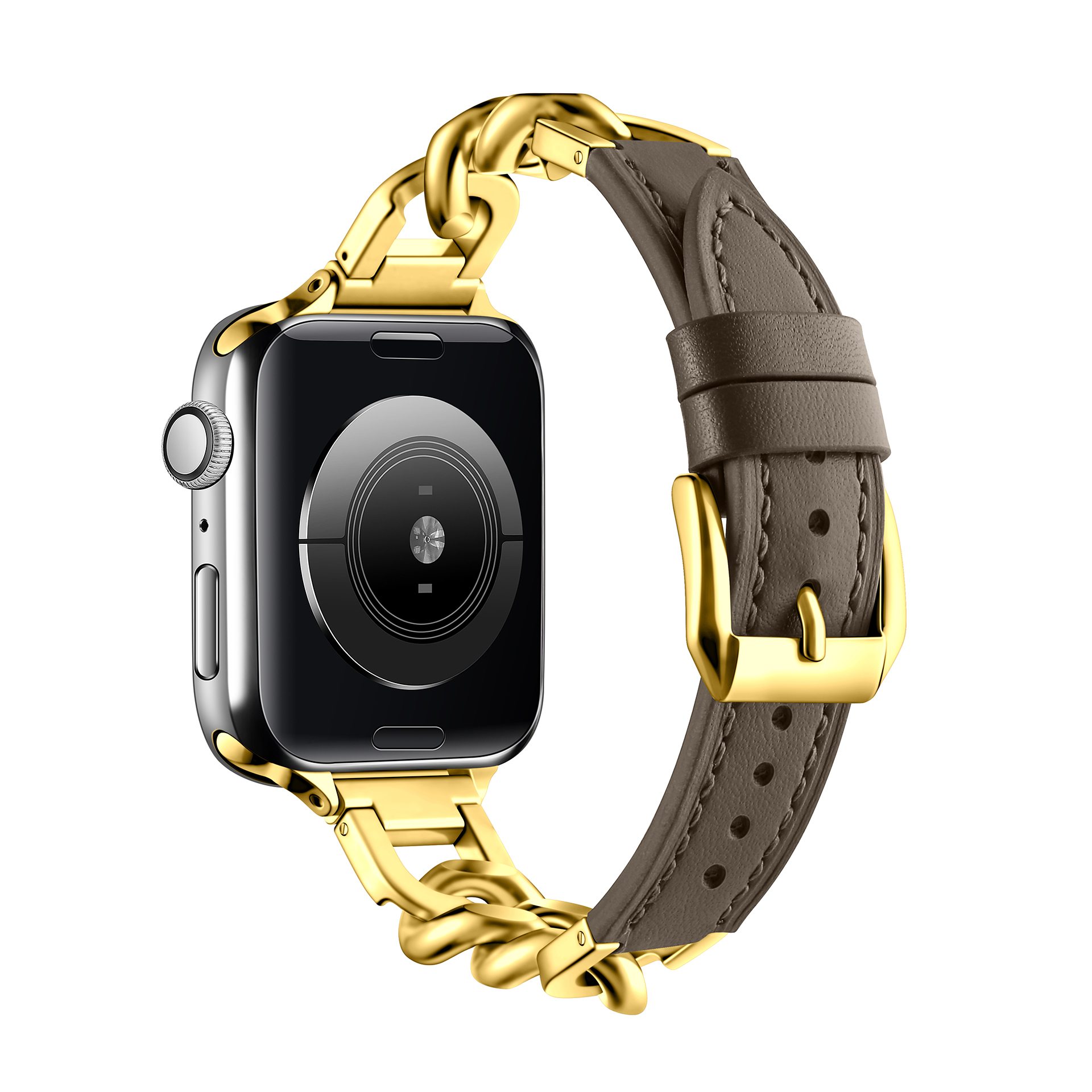 Correa de cuero para Apple Watch 10 Band 46mm 42mm 44mm 40mm 41mm 45mm pulsera de acero inoxidable para mujer iWatch Series 9 8 SE 7 6 cinturón