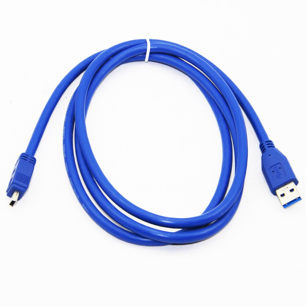 Bochara 1.5M USB 3.0 Type A Male to Mini 10 Pin Type B Male Data Cable Dual Shielding(Foil+Braided) Super Speed