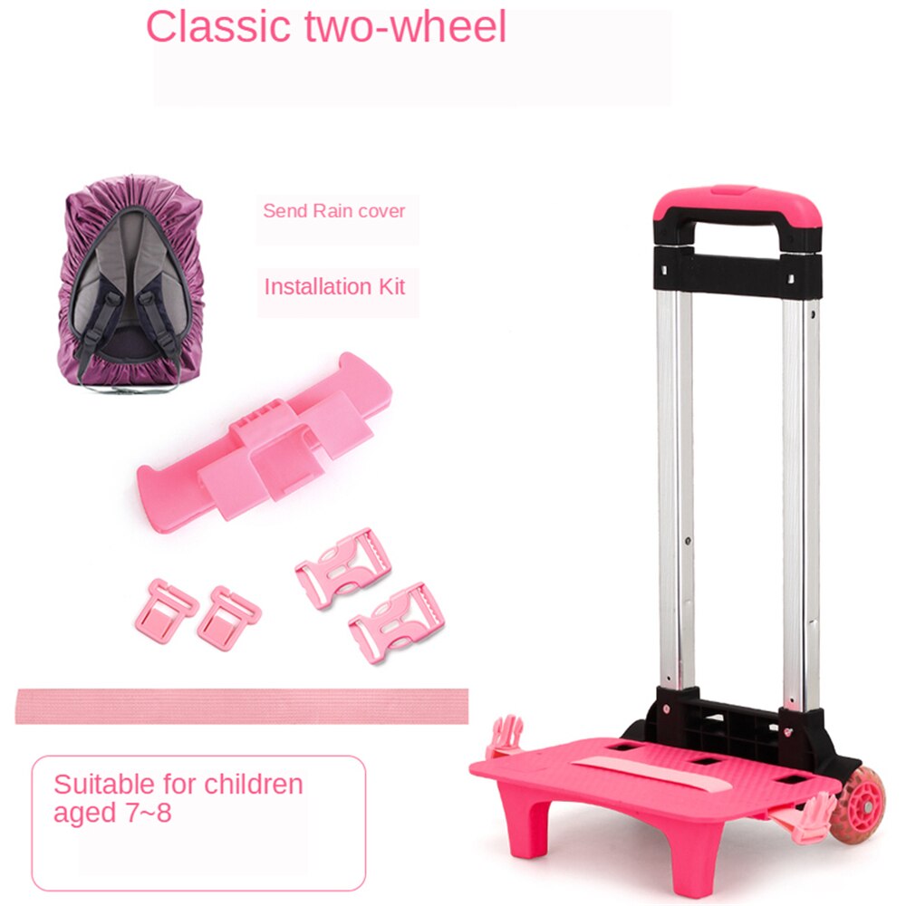 B-LIFE Folding School Bag Trolley Dolly Cart Student Backpack with Rolling Wheels Portable Luggage Cart Perfect for Childen: O2