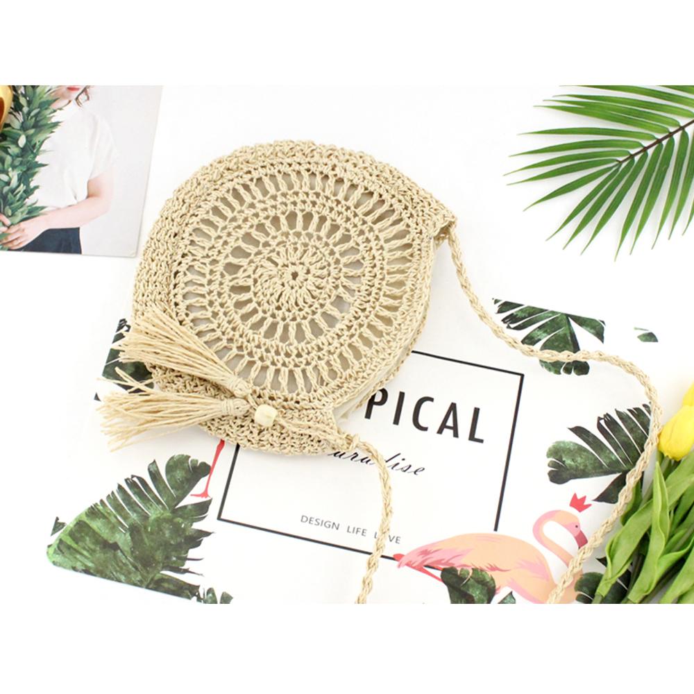 Vrouwen Strozak Geweven Handtas Portemonnee Crossbody Boho Strand Zomer Zakken: B