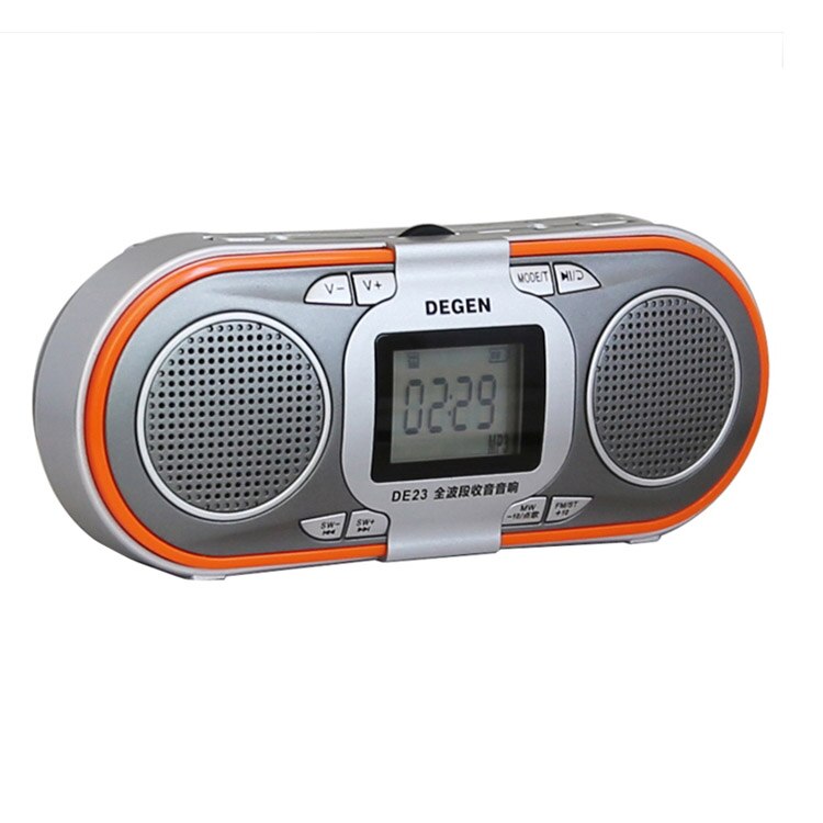 Degen DE23 3-in-1 Rechargeable AM/FM Shortwave Radio with Dual Speakers, Portable Speaker &amp; MP3 Player with Micro SD Card Reader: Default Title