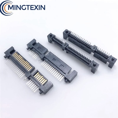 Conector SATA macho de 22 Pines, 7 + 15P, interfaz de disco duro de una sola fila, Conector de Pin recto