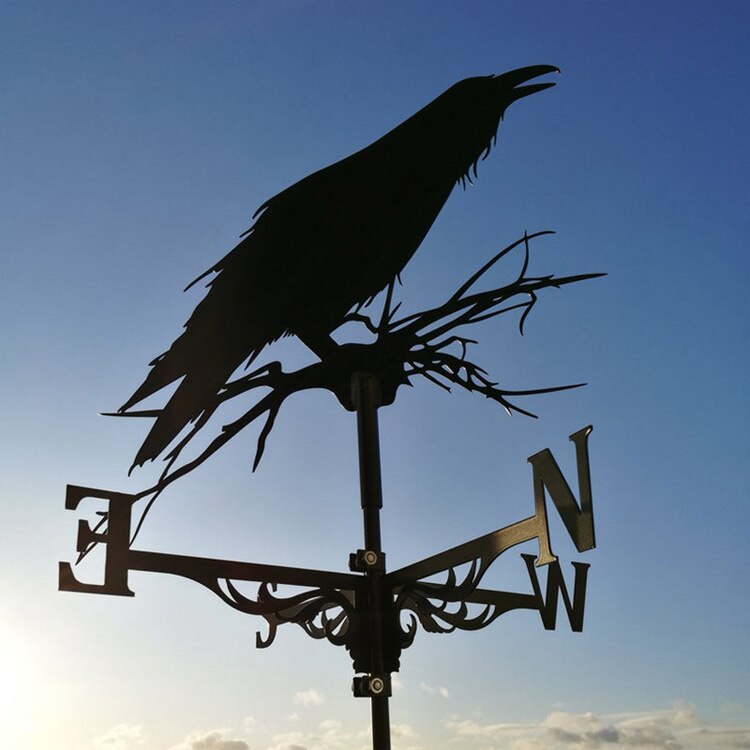 Stainless Steel Weather Vane Wind Direction Outdoor Garden Stake Farm Roof Mount ind Direction Indicator Kit Decor Wind Speed