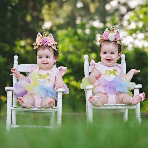 Niñas bebé adorables unicornio encaje Tutu Romper vestido de princesa Tops trajes de ropa