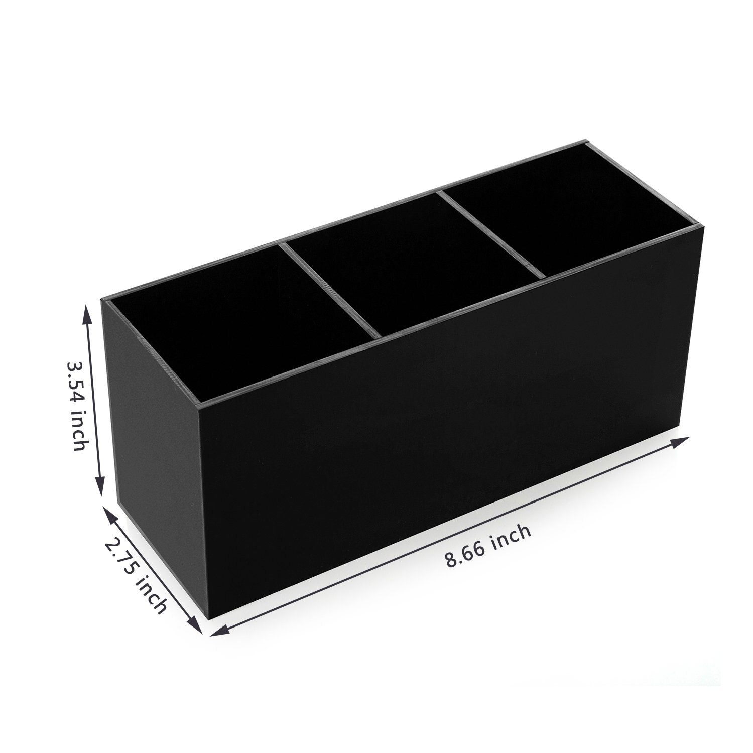 Makeup Brush Holder Organizer Storage 3 Slot Acrylic Cosmetics Brushes Storage Solution Perfume Organizer Makeup Black White
