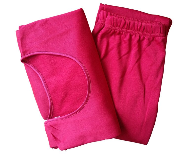 Ankomster vinter varme kvinders termiske fleece undertøj sæt ultra-tynde løse bløde breatnable lange johns tøj til kvinder: Rød