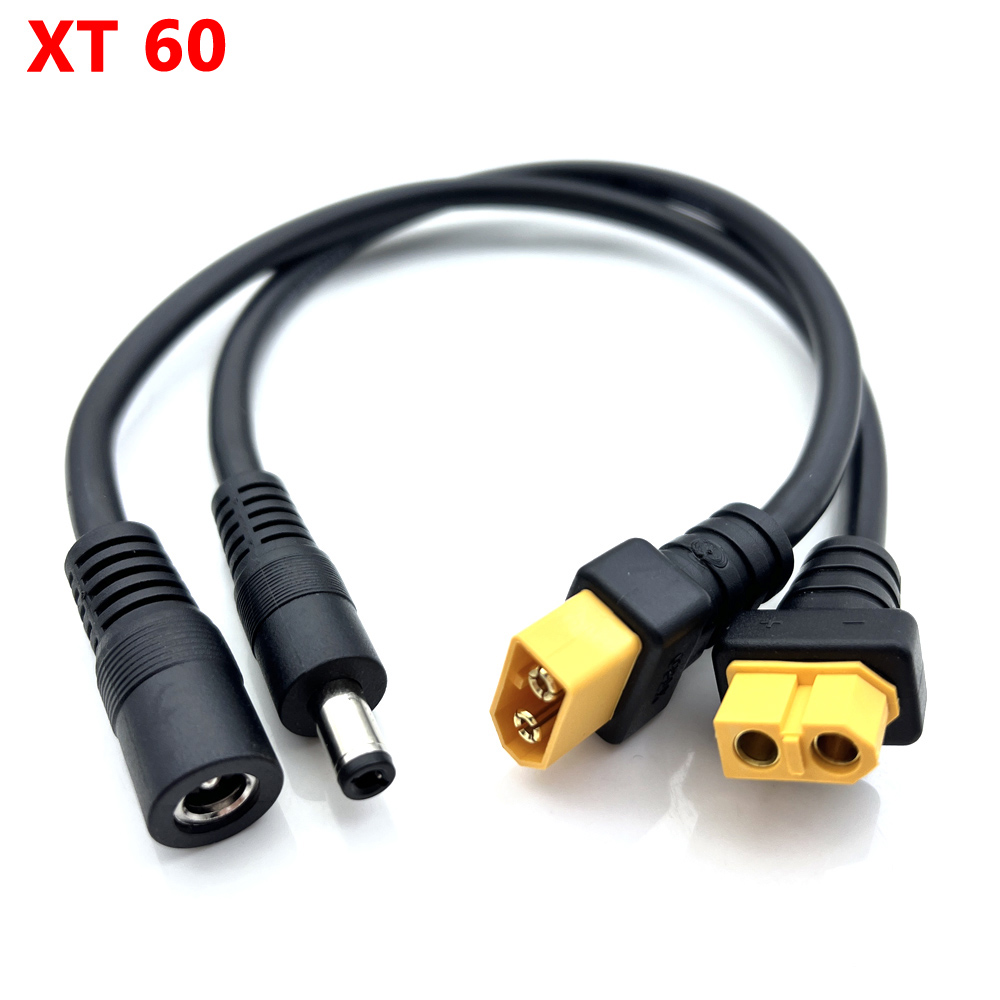 1 Uds 10A Ultra-suave XT60 conector macho hembra a DC 5525/DC5521 Cable de alimentación para reparación de campo multirotor Fly FPV aplicar