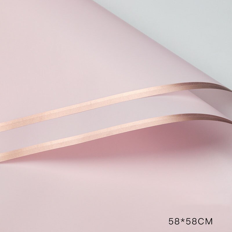 20pcs/lot Tissue Paper Gold Border Rose Flower Wrapping Paper Craft Scrapbooking Korean Wrap Floristics Bouquet Decorative: water pink